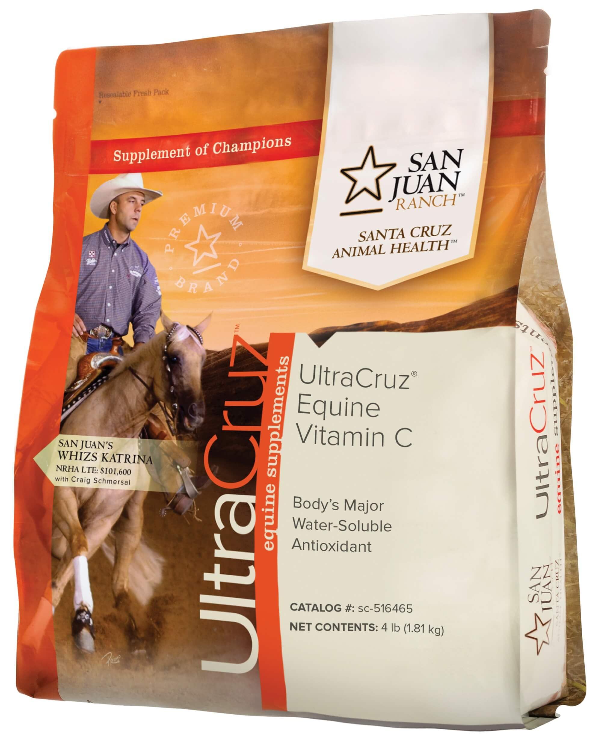 UltraCruz Equine Vitamin C (Acide Ascorbic) Supplément for Horses, 4 lb, Pellet (32 Day Supply),sc-516465
