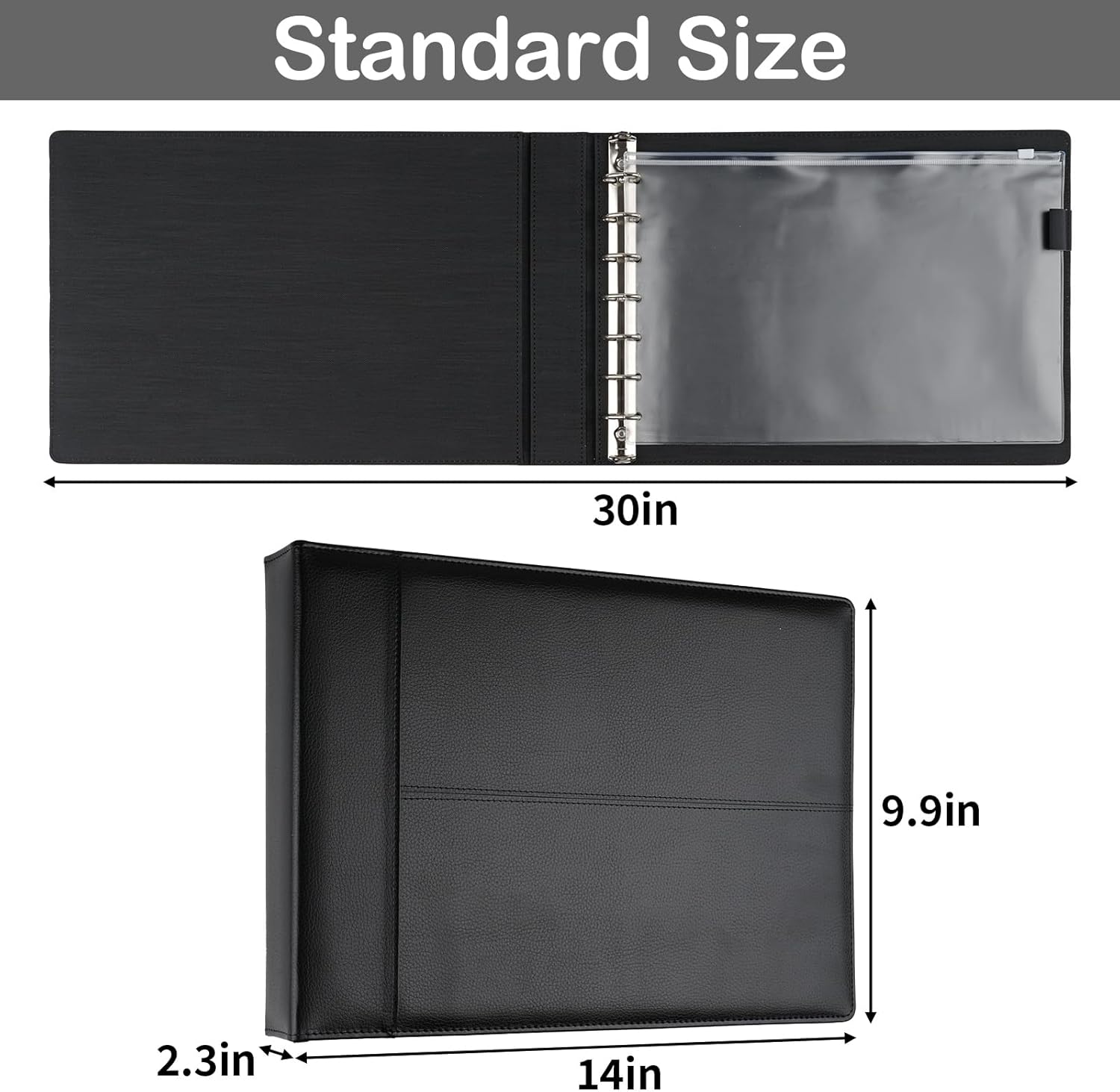 Professional 7 Ring Business Checkbook Binder, Premium PU Leather Organizer for 3-On-A-Page Checks, Perfect for Business and Personal Finances, Fits 9x13 Inch Sheets, 600 Check Capacity thumbnail