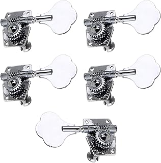 KLKL Guitar Tuning Pegs 1PCS Left & 4PCS Right Bass Tuner Peg Compatible For Guitar Tuning Pegs Nickel Gear (Color : 1pcs left+4pcs right)