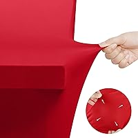 Vista 5 de Utopia Kitchen Mantel de spándex de 6 pies [1 unidad, rojo] 200 GSM elástico, ajustado, lavable y resistente a las arrugas, cubierta rectangular