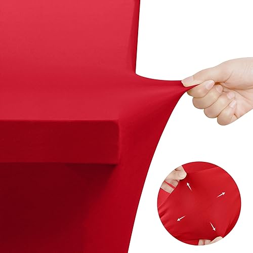 Miniatura 4 de Utopia Kitchen Mantel de elastano (6 pies, rojo) de 7.05 ozm ajustado, ajustado, lavable y resistente a las arrugas, elástico, rectangular, para