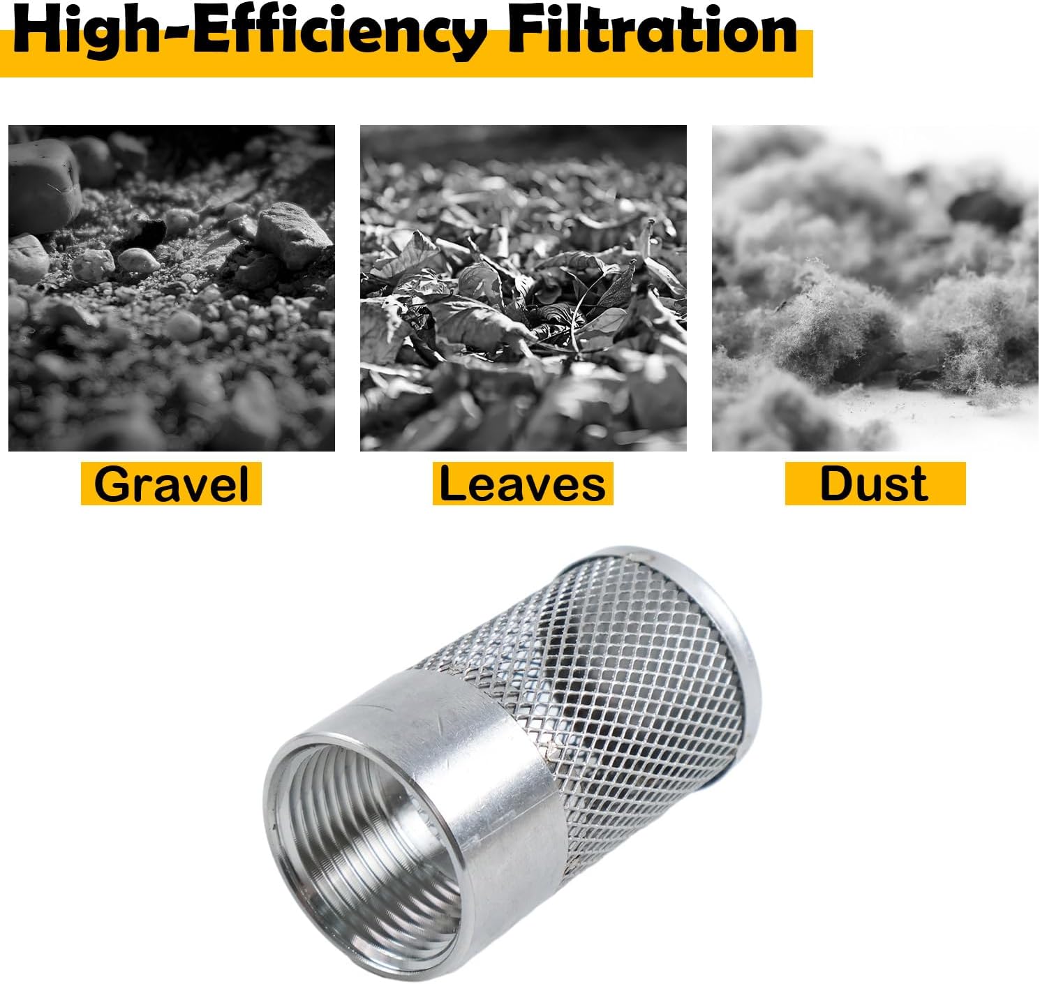 30mm Dia Hose Inlet Suction Strainer Filter, Stainless Steel Water Pump Filter for Garden Irrigation, High Pressure Water Pump, Sprayer & Plumbing Systems