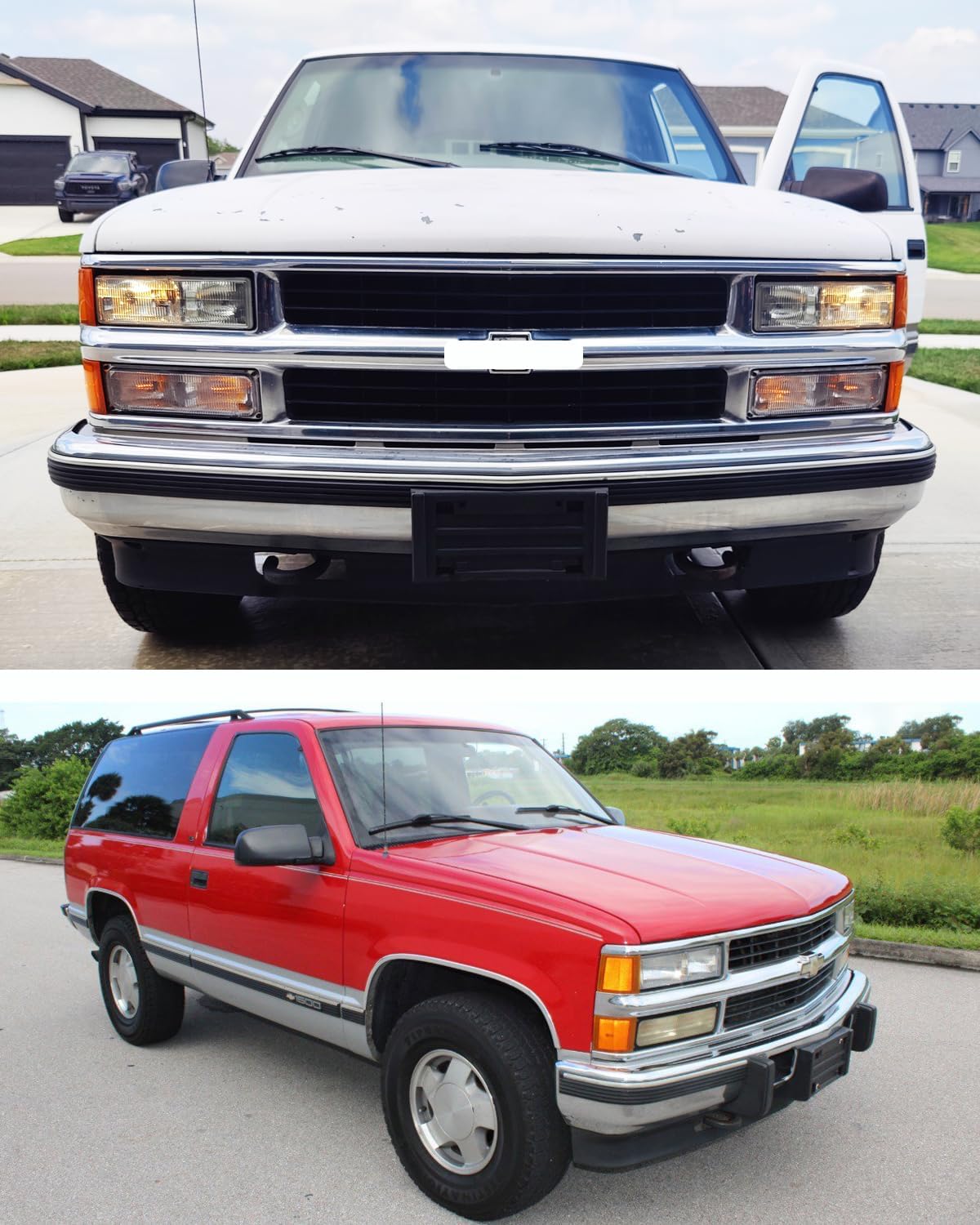 Front License Plate Frame for 1988-2000 Chevy Silverado GMC Sierra C/K 1500 2500 3500 Blazer Suburban Tahoe Yukon Front Bumper License Plate Holder Mounting Bracket Replace # 15990676 GM1068102 68184