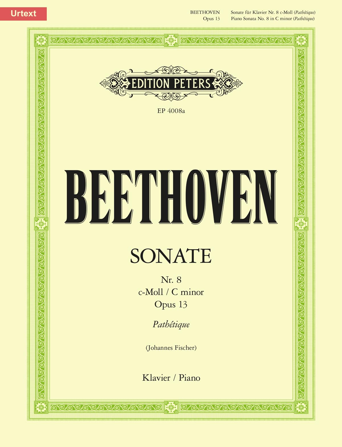 Beethoven: Sonata in C minor Op.13 "Pathétique" (Piano Solo) (EP4008A) (Edition Peters)