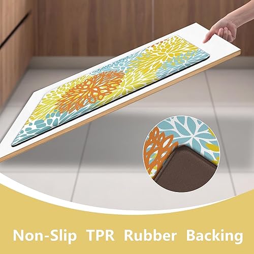 Miniatura 4 de Juego de 2 tapetes de cocina acolchados antifatiga, impermeables, antideslizantes, tapete de espuma viscoelástica, tapete cómodo para fregadero