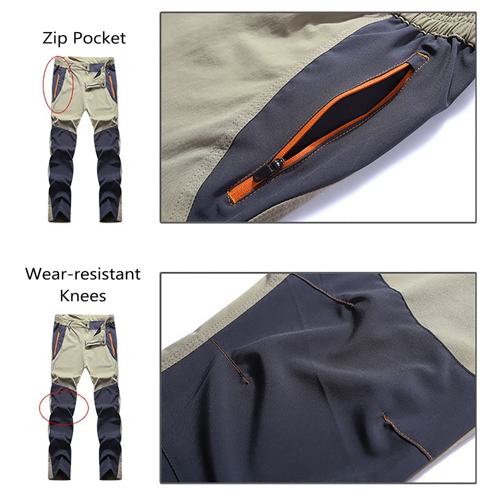 G&F Pantaloni da Trekking Uomo Primavera Estate Pantaloni da Passeggio Leggeri Traspiranti Antivento