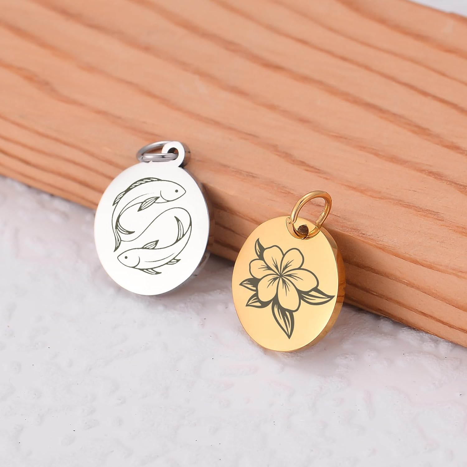 Custom Engraved Text/Logo Charms,Stamping Blanks Tag Charms,Personalized jewelry charms,Mirror Polishing tags for bracelets necklace jewelry making - Image 4