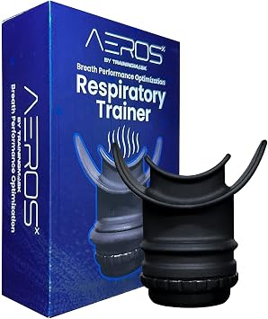 TRAININGMASK AEROSx Breathing Muscle Trainer | Breath Resistance Exerciser for General Fitness and Endurance Improvement Black