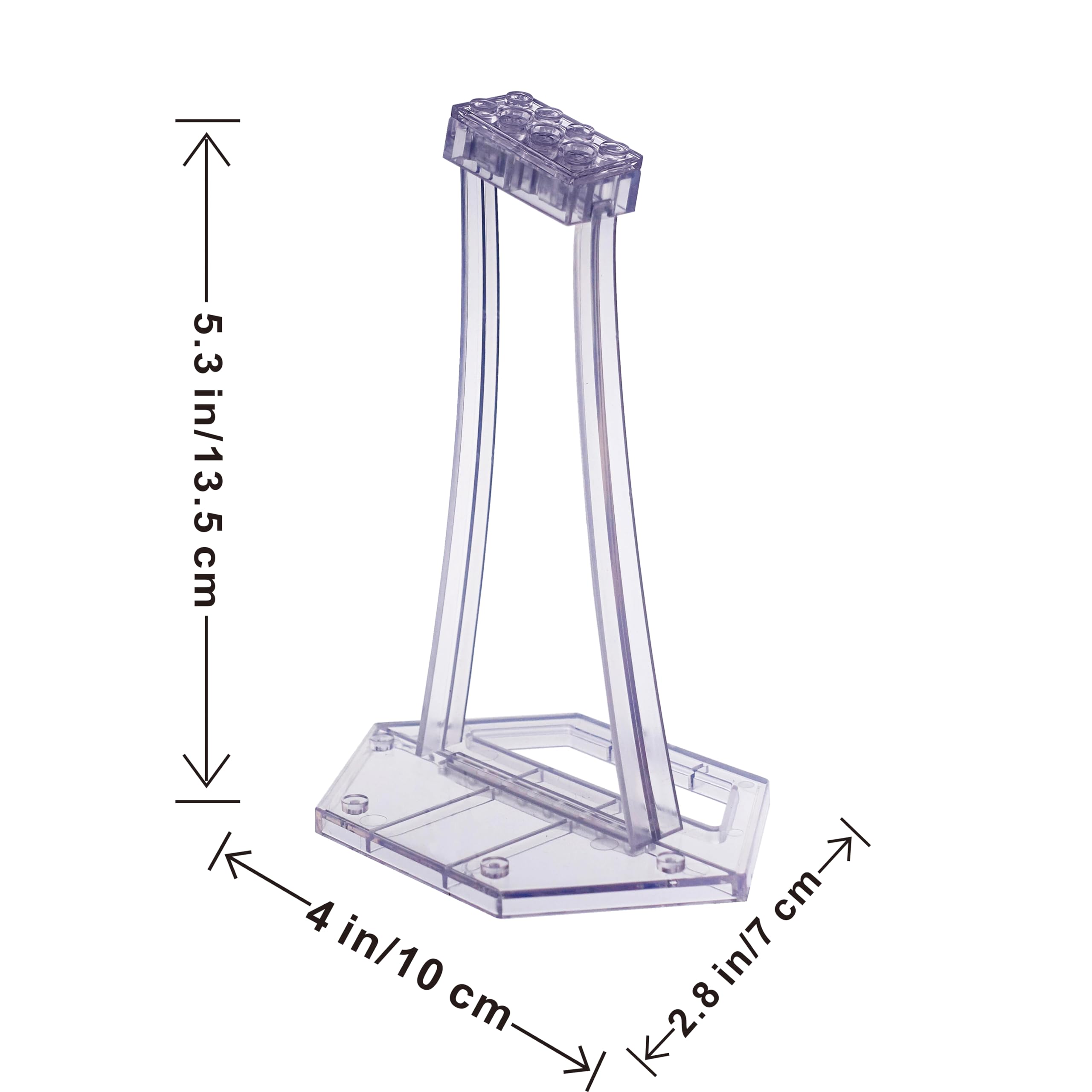 BrickVisions Display Stand for LEGO 75393 9493 75273 75301 75102 75218 X-wing Starfighter, 75347 TIE Bomber, 75316 Mandalorian Starfighter Kit, Angle Display, Plastic Transparent Display Stand only.