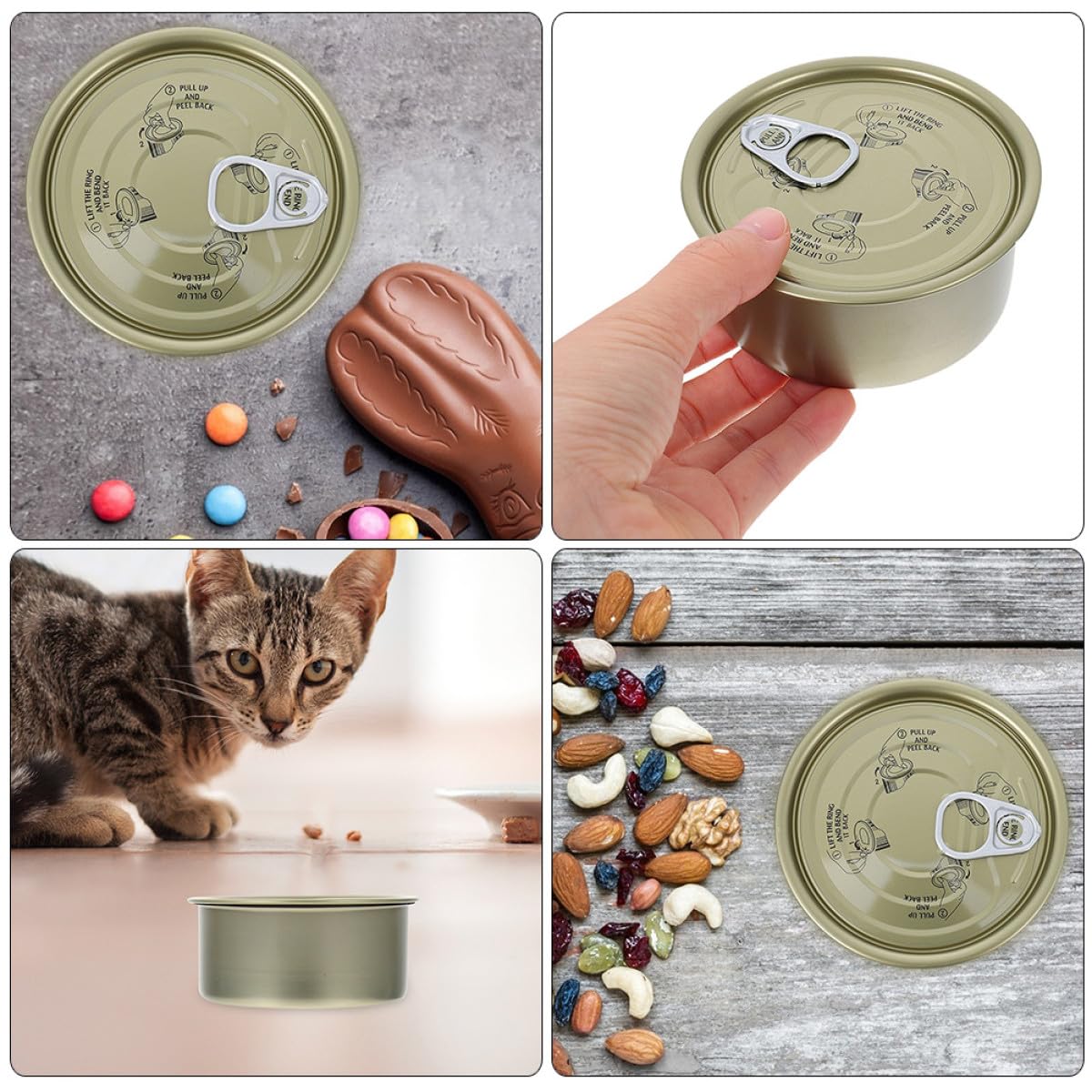 Set 12 Pezzi Lattine in Latta Chiusura Ermetica per Alimentari, Contenitori Leggeri e Facili da Trasportare per Dolci e Biscotti