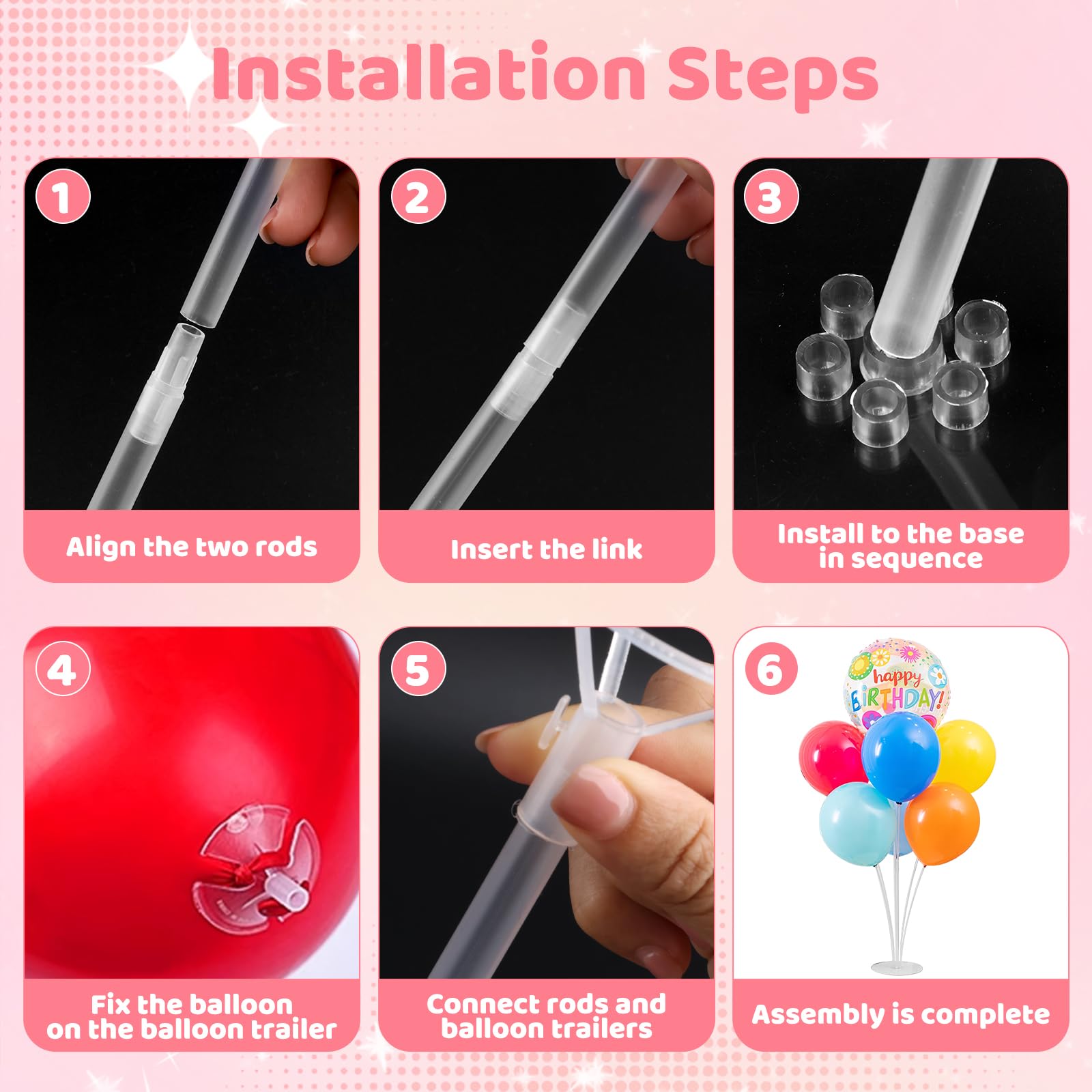 4 Supporti Per Palloncini LED Da Tavolo - Decorazioni Per Feste Di Compleanno, Matrimoni E Natale - 4