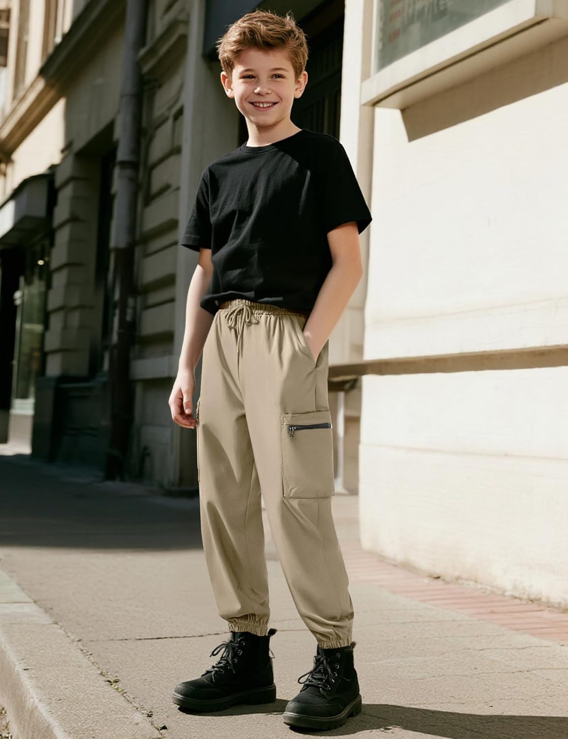 Boys Girls Cargo Pants Kids Water Resistant Hiking Pants Quick Dry Lightweight - Image 7
