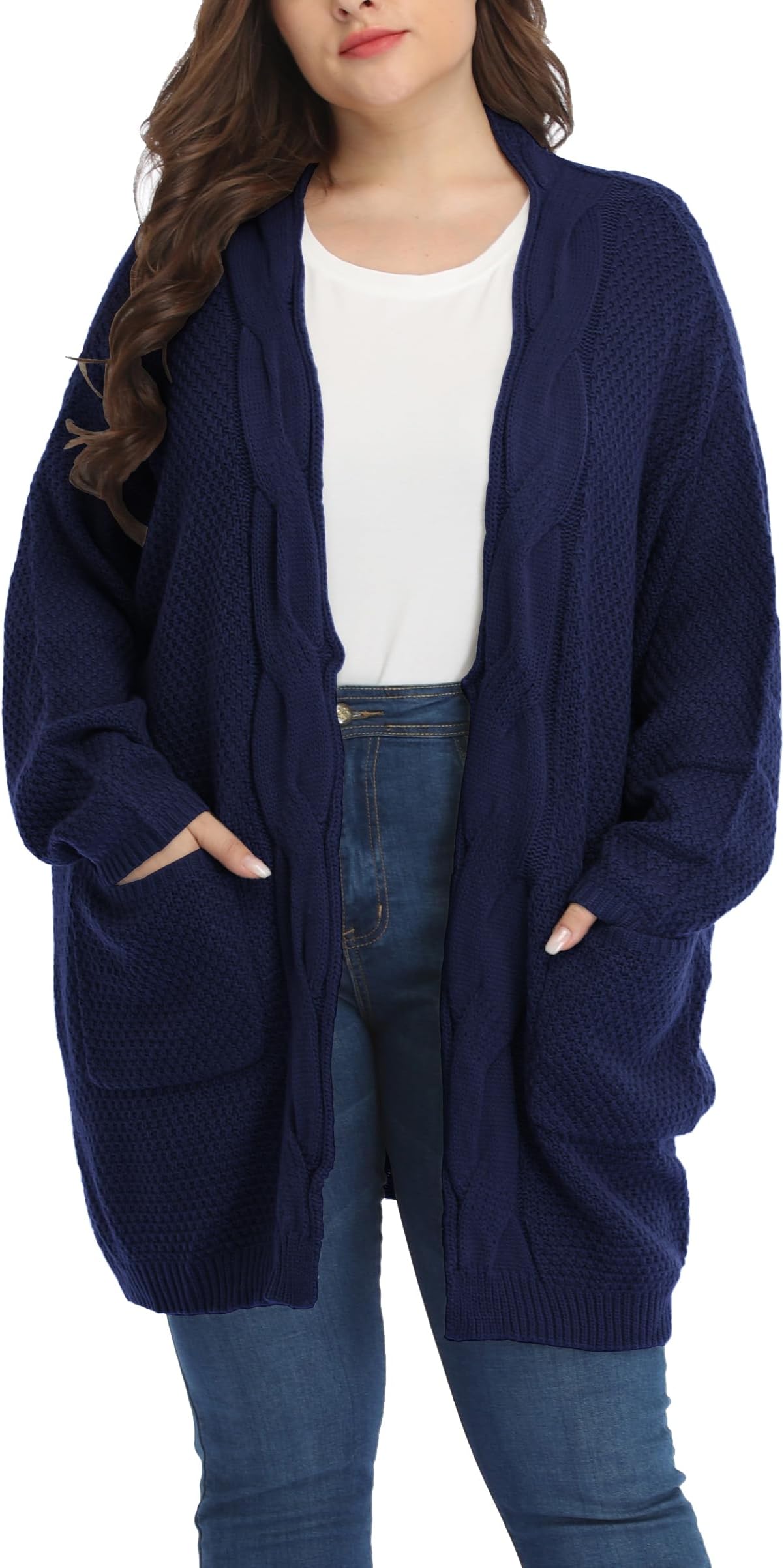 Classic Plus Size Sweaters for Women Oversized Long Cardigans