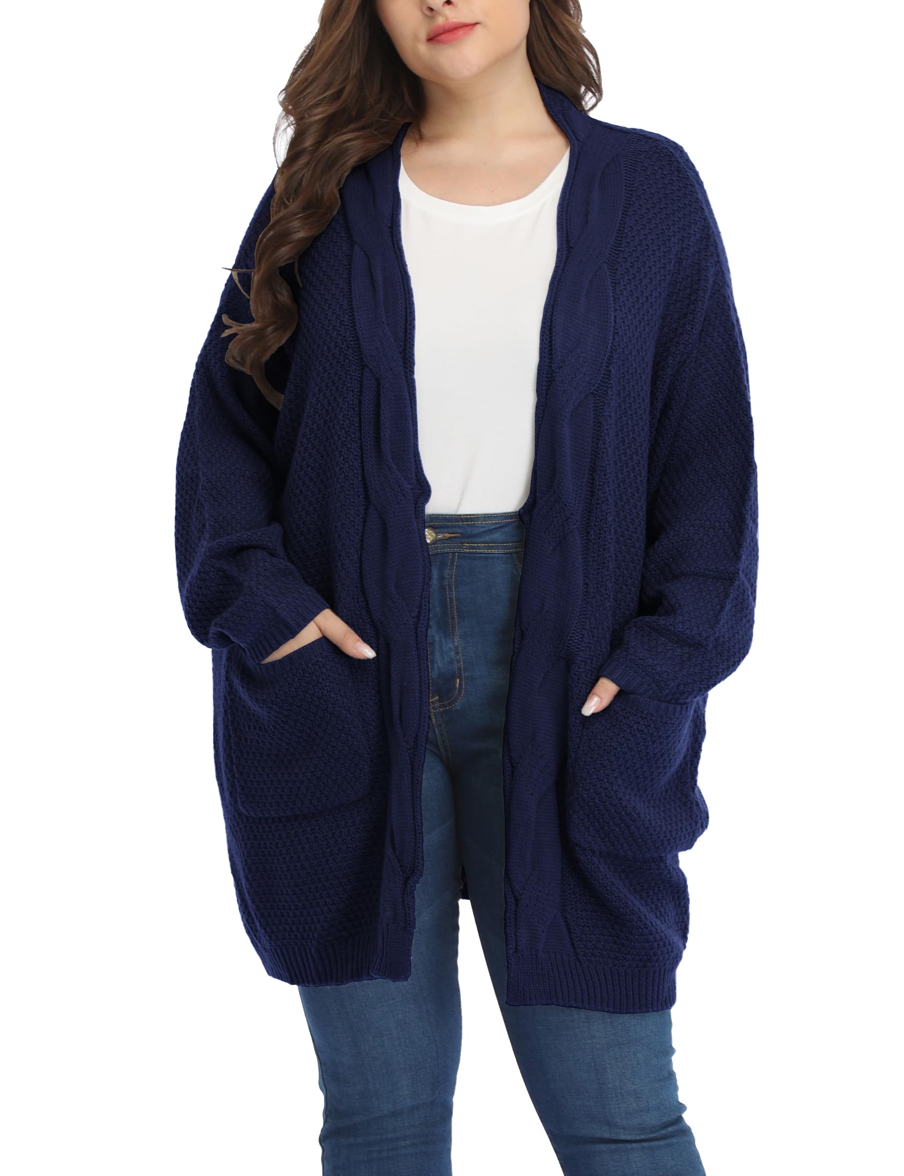Classic Plus Size Sweaters for Women Oversized Long Cardigans