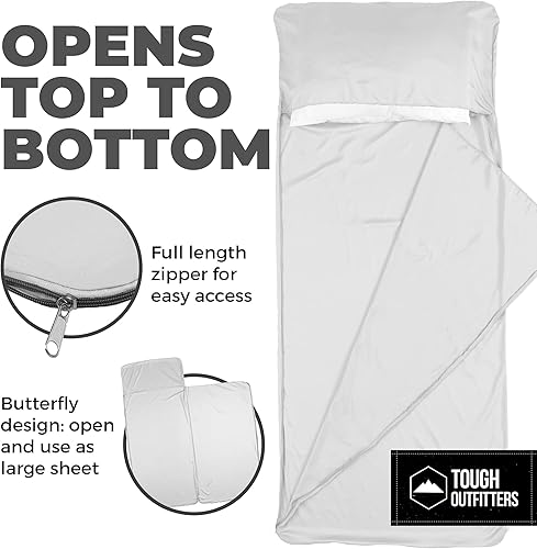 Miniatura 6 de Forro para saco de dormir, saco de dormir para adultos y sábanas de viaje, saco de dormir de viaje para mochileros, sábanas de camping