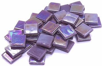 Sai Mosaic Art Coral Dark Purple HK086 Glass Mosaic 15x15mm Tiles 100 gm Pack
