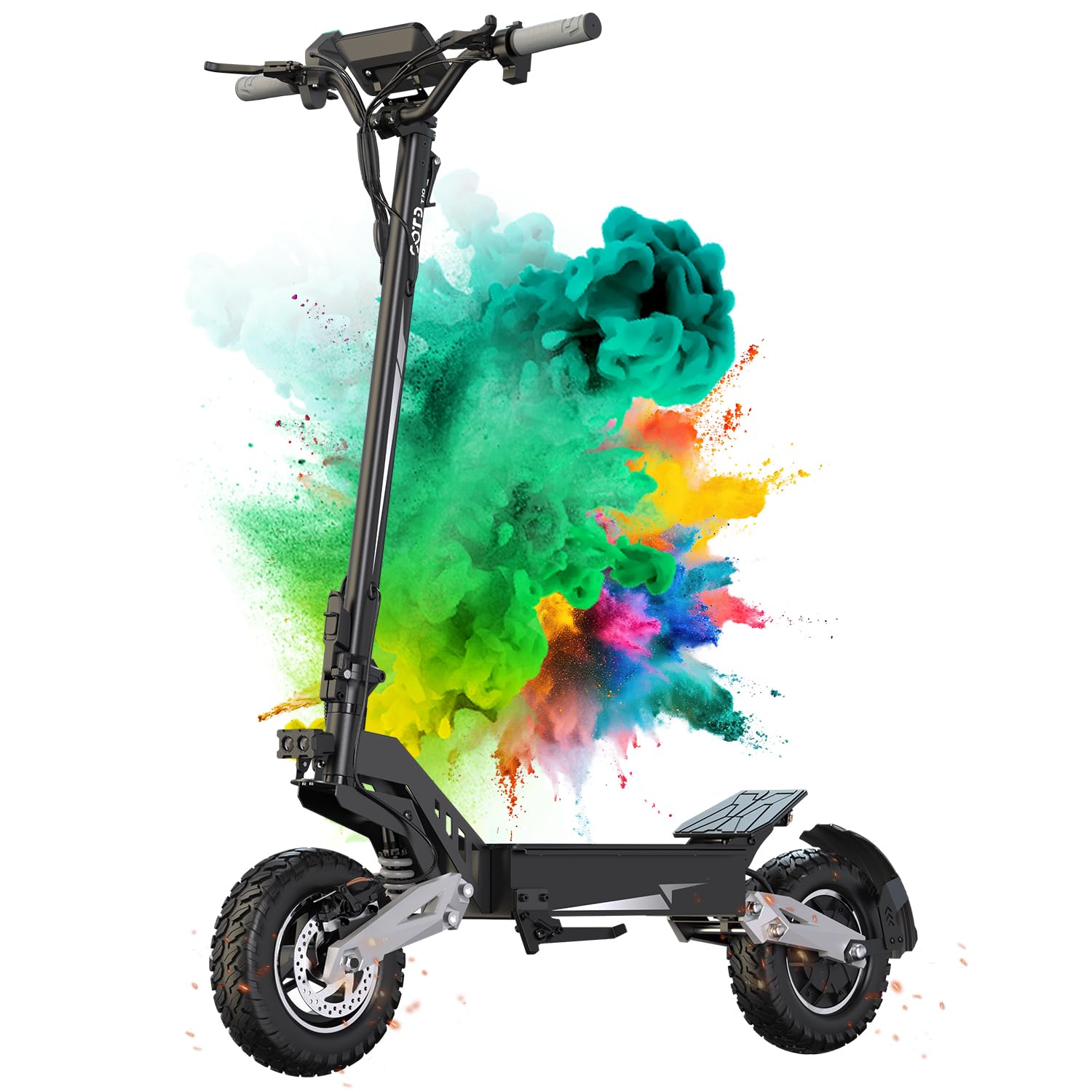 OOTD T10 Monopattino Elettrico Adulto, 11" Trotinetta Elettrico Pieghevole Max del Motore 500W e Batteria 648Wh Autonomia 30-49km, 11 Pollici Tutto Terreno Elettrico Scooter Doppia Sospensione