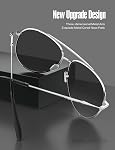 LUENX Classic Aviator Polarized Sunglasses for Men Women - Trendy Metal Sun Glasses UV 400 Protection