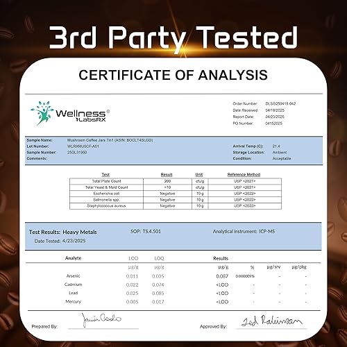 Miniatura 5 de Café de hongos, 90 porciones de café instantáneo de hongos orgánicos, café keto colombiano de gran sabor, 7 superalimentos Mishrooms Lions Mane,