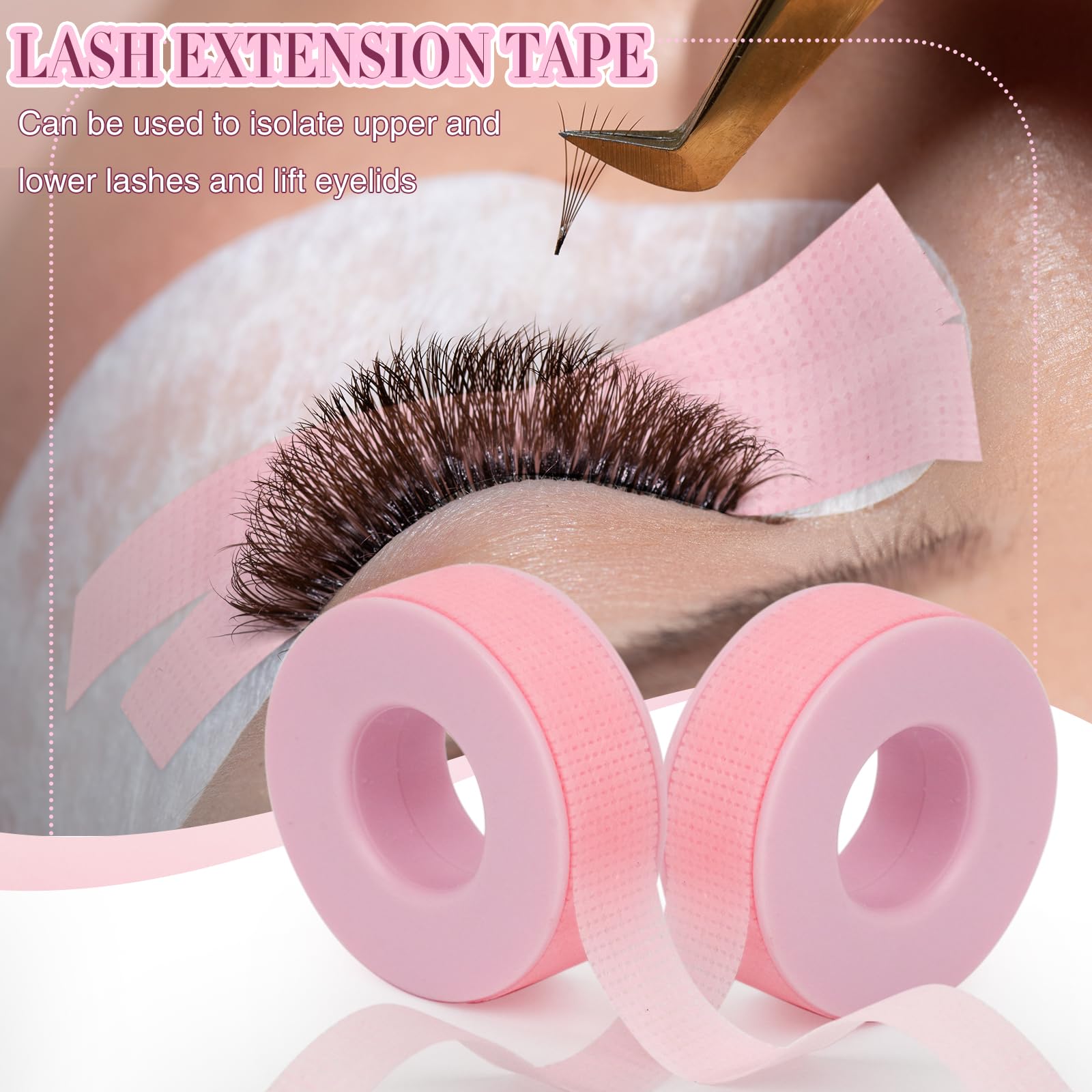 Nastro per Ciglia in Silicone per Estensioni Ciglia - Facile da Staccare, per Pelli Sensibili, Microforato e Traspirante - Per Make Up, Labbra, Ombretti, Fai da Te e Salone - EMEDA