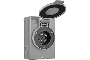 30 Amp Generator Power Inlet Box with 4-Prong Generator Cord for Emergency Use