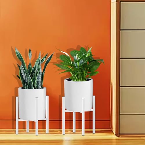 Miniatura 5 de Soporte dorado para plantas de 2 niveles para interiores, aspecto hermoso y forma linda. Negro 1 unidad