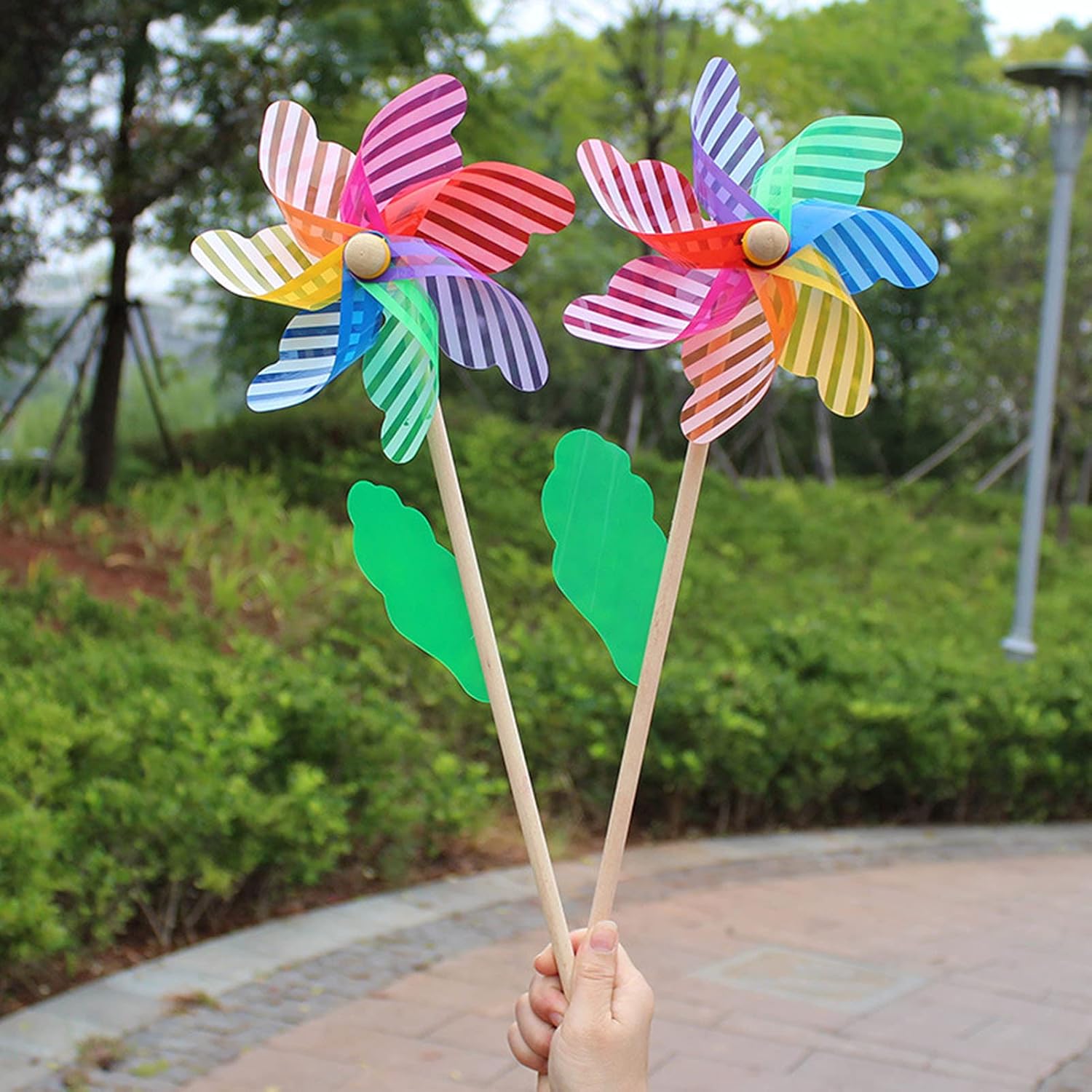 Buy Garden Pinwheels Windmill Wind Spinner Striped Colorful Wind
