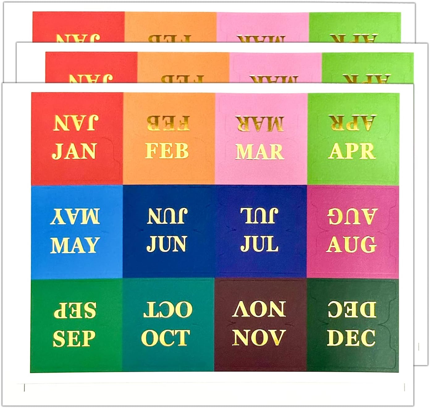 Lyixin 36 Gold Foil Planner Monthly Tabs, 12 Month Tabs, 1.22 x 1.38 Inch, 36 Count image 4