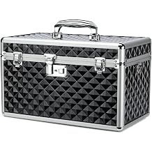 Storage Box with Key Lock, Lockable Medicine Storage Box, Empty First Aid Box, Security Lock Box, Multipurpose Locking Box for Home and Outdoor Use Black, X-Large