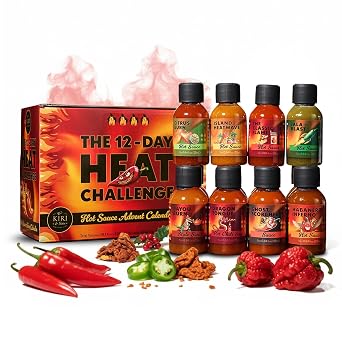 Gourmet Master Hot Sauce Variety Pack, 12-Bottle Premium Spicy Sampler Gift Set for Cooking, Grilling, BBQ & Foodies, Heat Sauces Collection Set, Flavors Include Garlic Herb, and More, Hot Sauce Gift