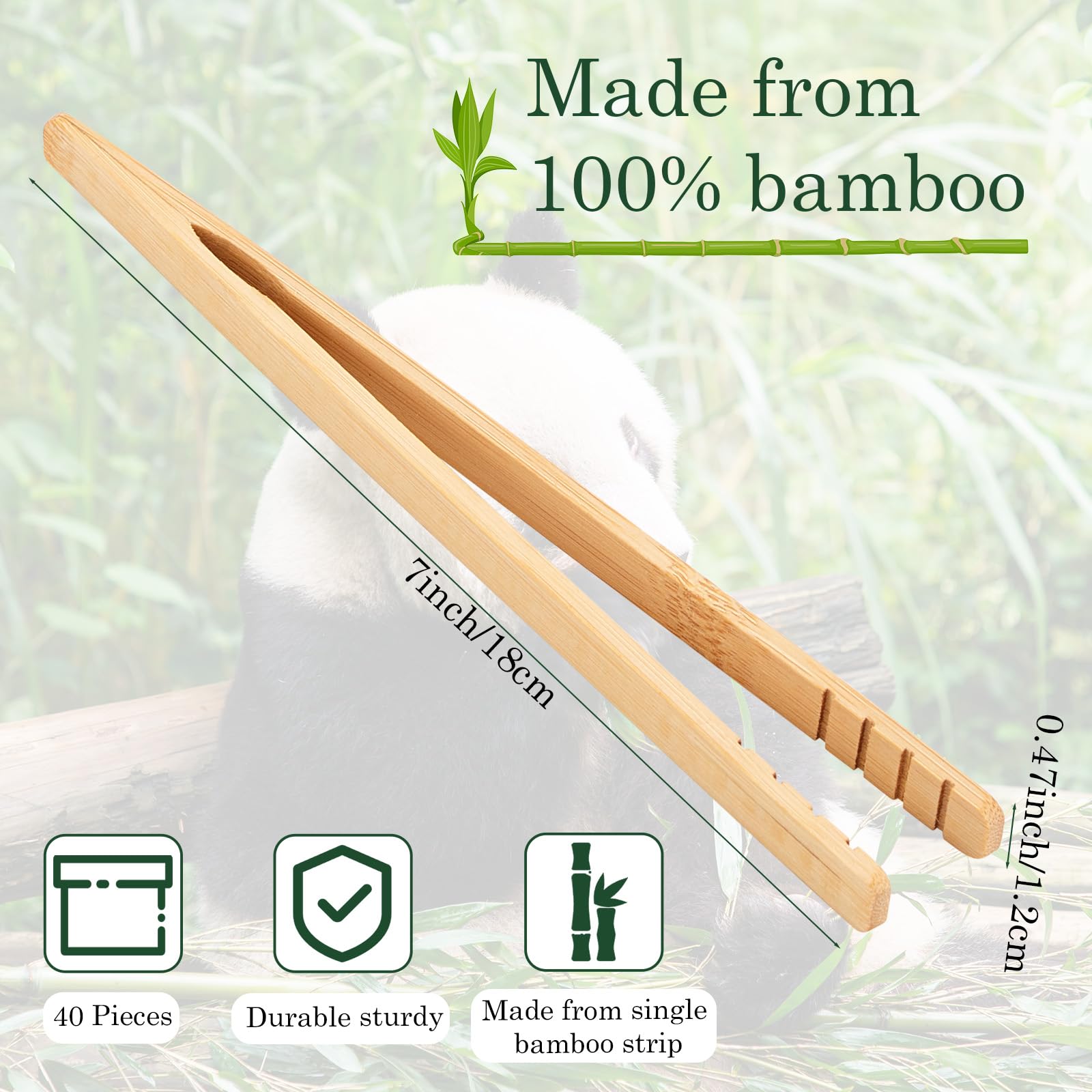 Teenyyou 50 Pcs Bamboo Toast Tongs 7 Inch Wood Kitchen Utensil Toaster Tongs for Cooking Catering Buffet Appetizer Wedding Party Supplies