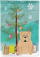 Vista 508 de Caroline's Treasures BB4243GF Bandera de jardín con texto en inglés «Merry Christmas» con texto en inglés «Merry Christmas», bandera decorativa