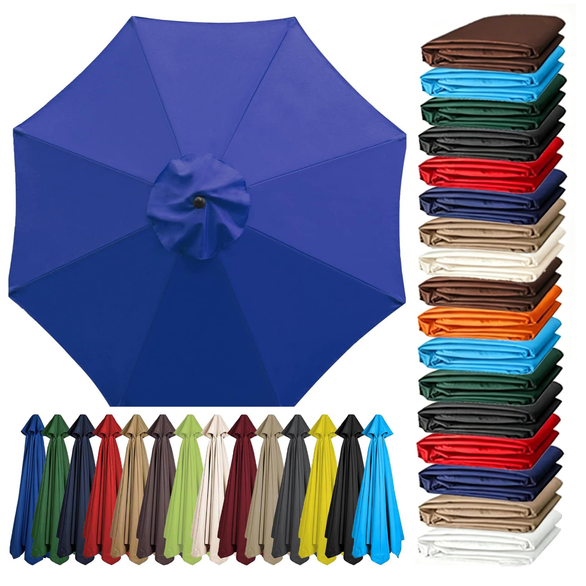 2m-3.5m 6/8 Arms Replacement Parasol Canopy,Garden Umbrella Replacement Cover,Patio Replacement Cover For Garden Parasol Umbrella Canopy,Replacement Fabric,Weatherproof Patio Parasol Umbrella