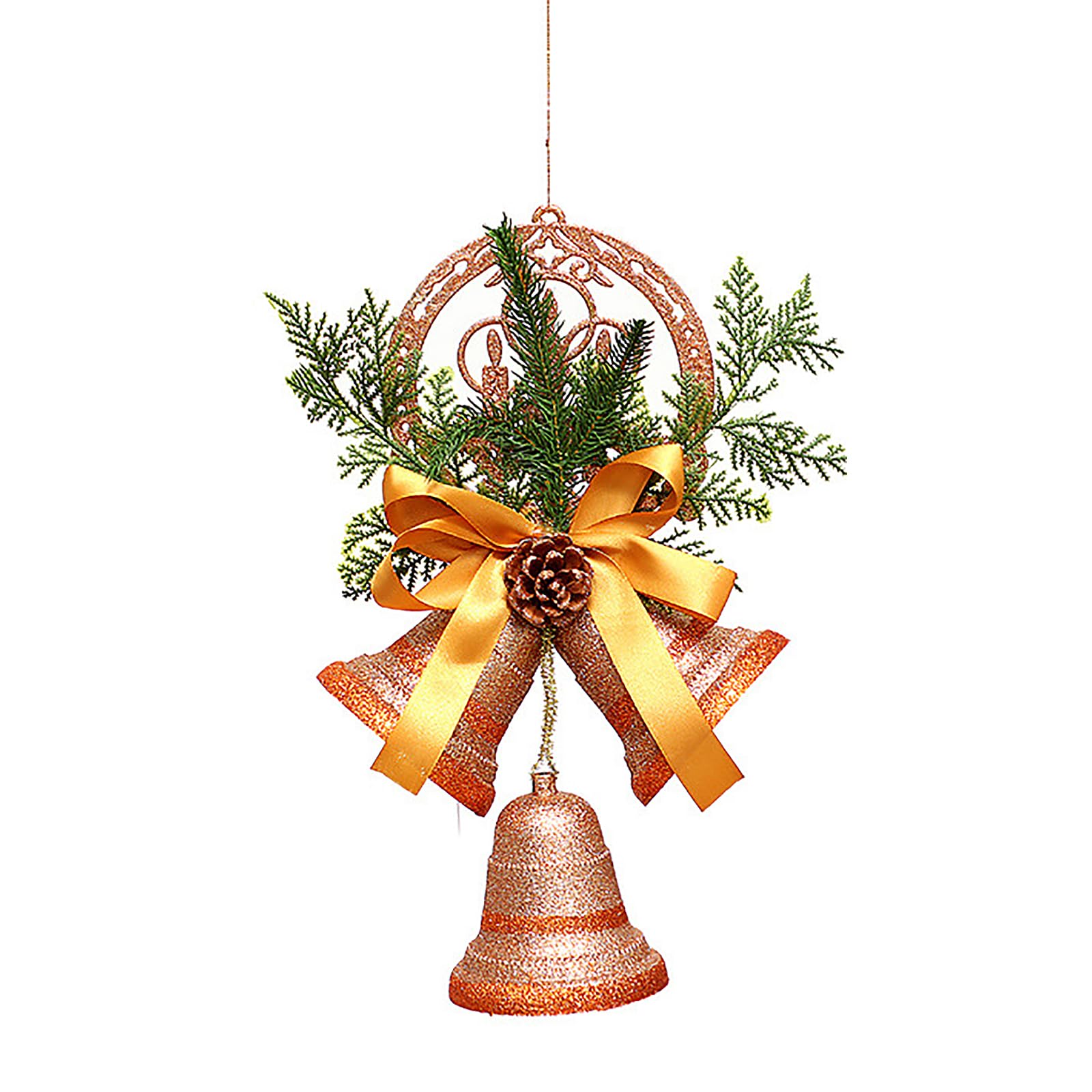 Christmas Bells Decor,Christmas Bells Ornaments with Hanging Rope, Hanging Door Rustic Christmas Decoration,for Christmas Home Holiday Party (1PCS)