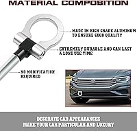 Vista 3 de Xotic Tech Sports Track Racing Style CNC - Anillo de gancho de remolque de aluminio compatible con Volkswagen Jetta MK6 2011-2018 6th (plateado)