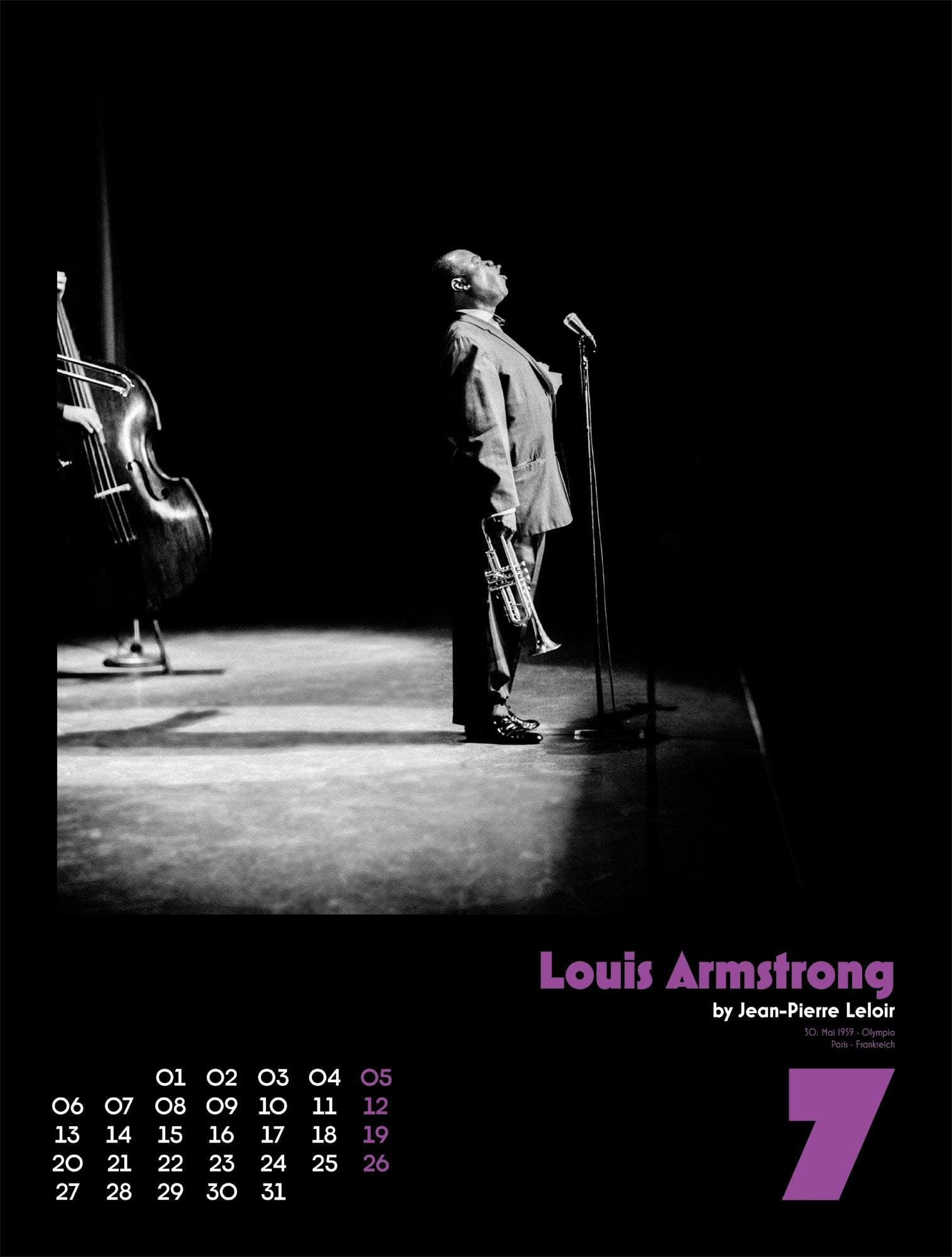 Jazz Kalender 2026 | Stilvoller Musik-Kalender im großen Hochformat (50x66 cm) | Schwarz-weiß-Fotos von Jean-Pierre Leloir für Musikfans