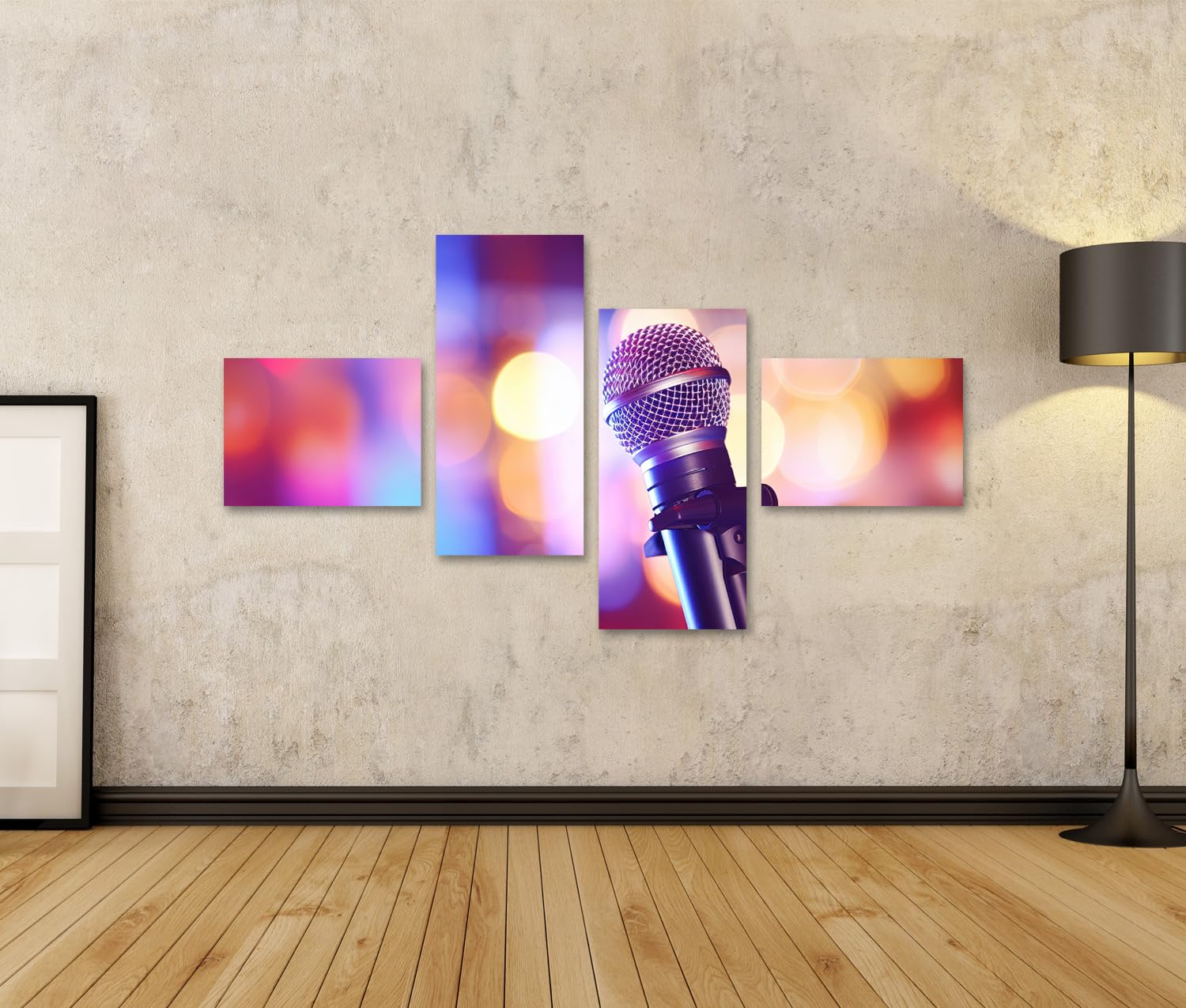 islandburner Prime Bild auf Leinwand Professionelle Stimme Mikrofon Bühne Bokeh Hintergrund Konzert Lichter Bilder Wandbilder Poster