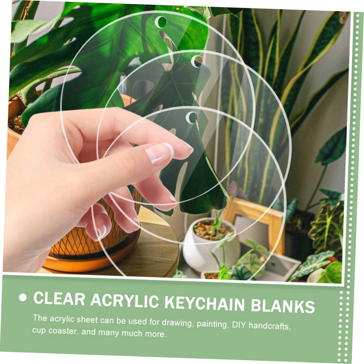 TEHAUX 20pcs Acrylic Round Discs for Keychains and Craft Projects Thick for Painting Personalization and Handmade Art