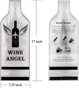 [UPGRADED PROTECTION] 4 Set (8 pcs) Reusable Wine Bags for Travel, Wine Travel Protector, Bottle Travel Sleeve Case For Airplane, Car, Cruise, TRIPLE Protection Luggage Leak-Proof Safety Impact Resist