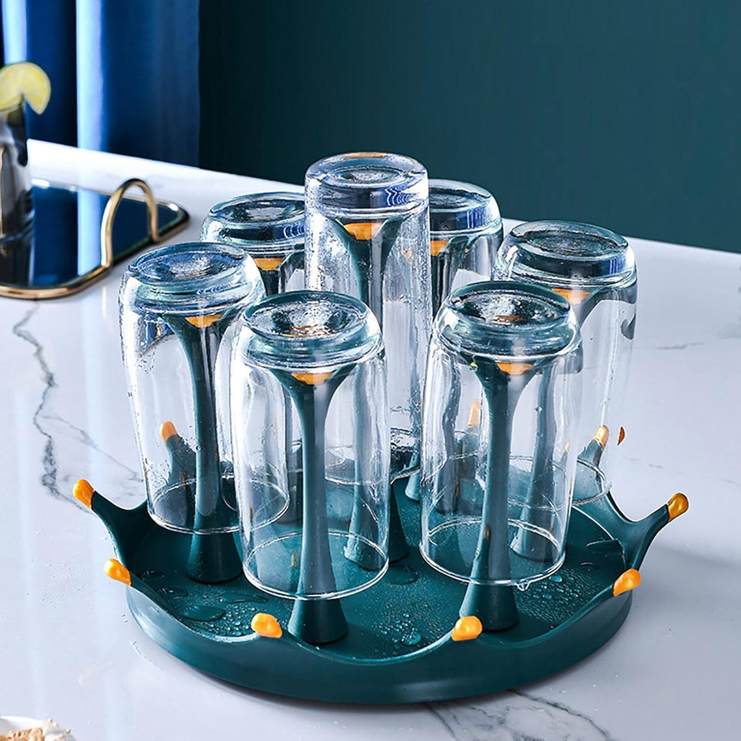 Cup Drying Rack Stand, Rotating Glass Cup Drying Rack