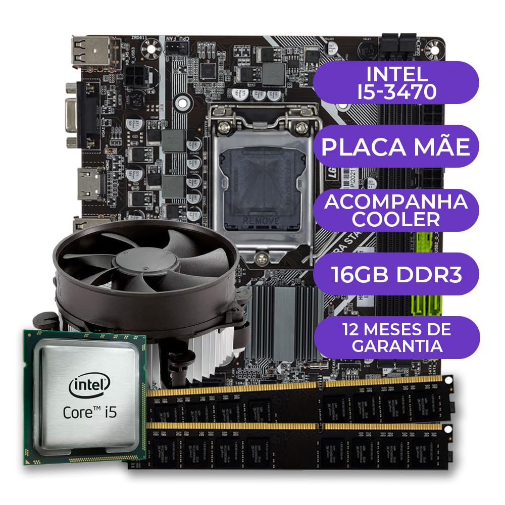 Kit Upgrade Mancer | Intel Core i5-3470 + Placa-mãe H61 + Memória