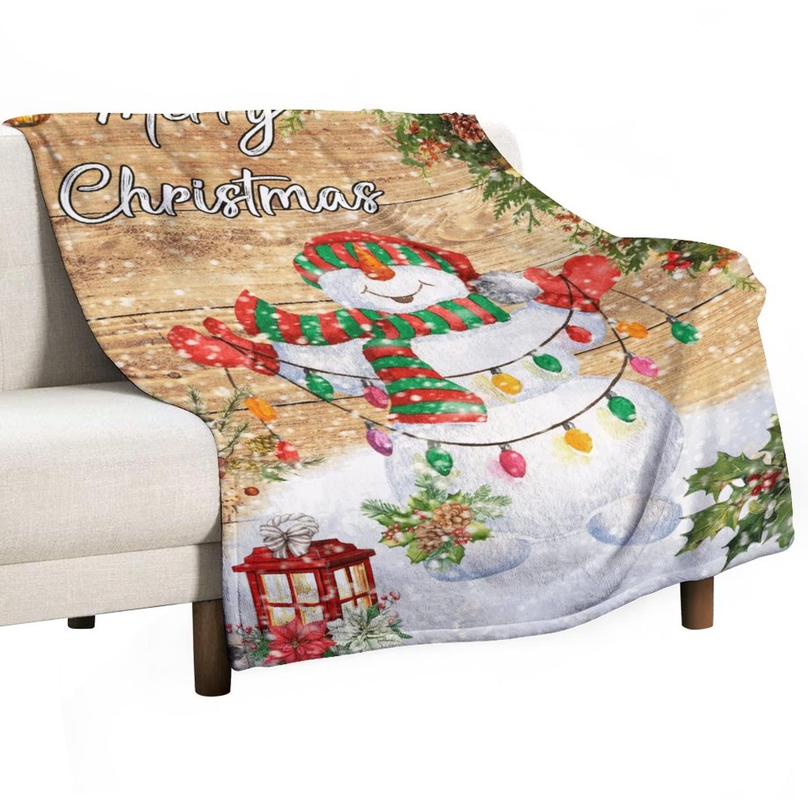 Couverture moelleuse double face en flanelle polaire isolante de Noël