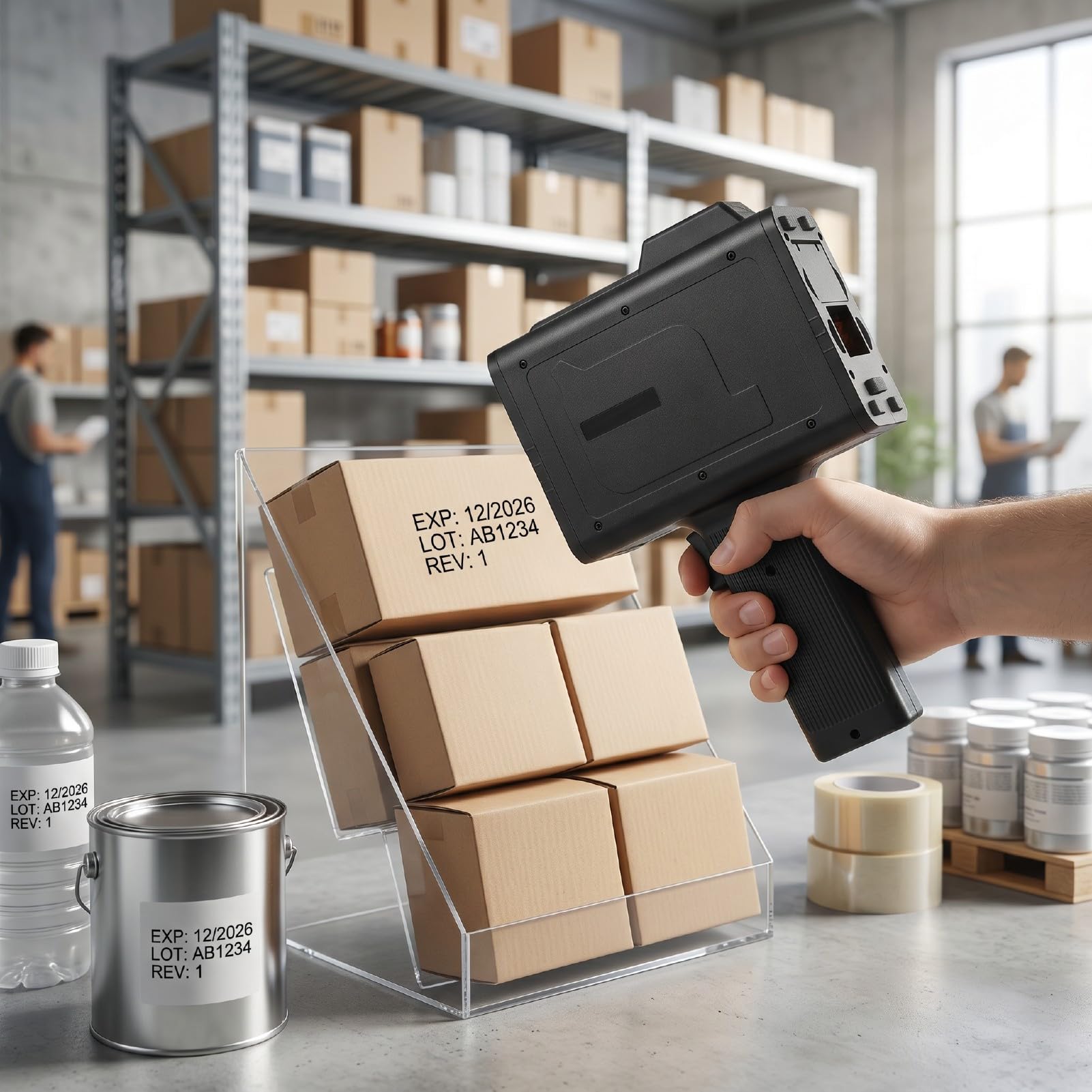 FTVOGUE Imprimante à Jet d'encre Portative pour Papier de Verre en Métal Plastique