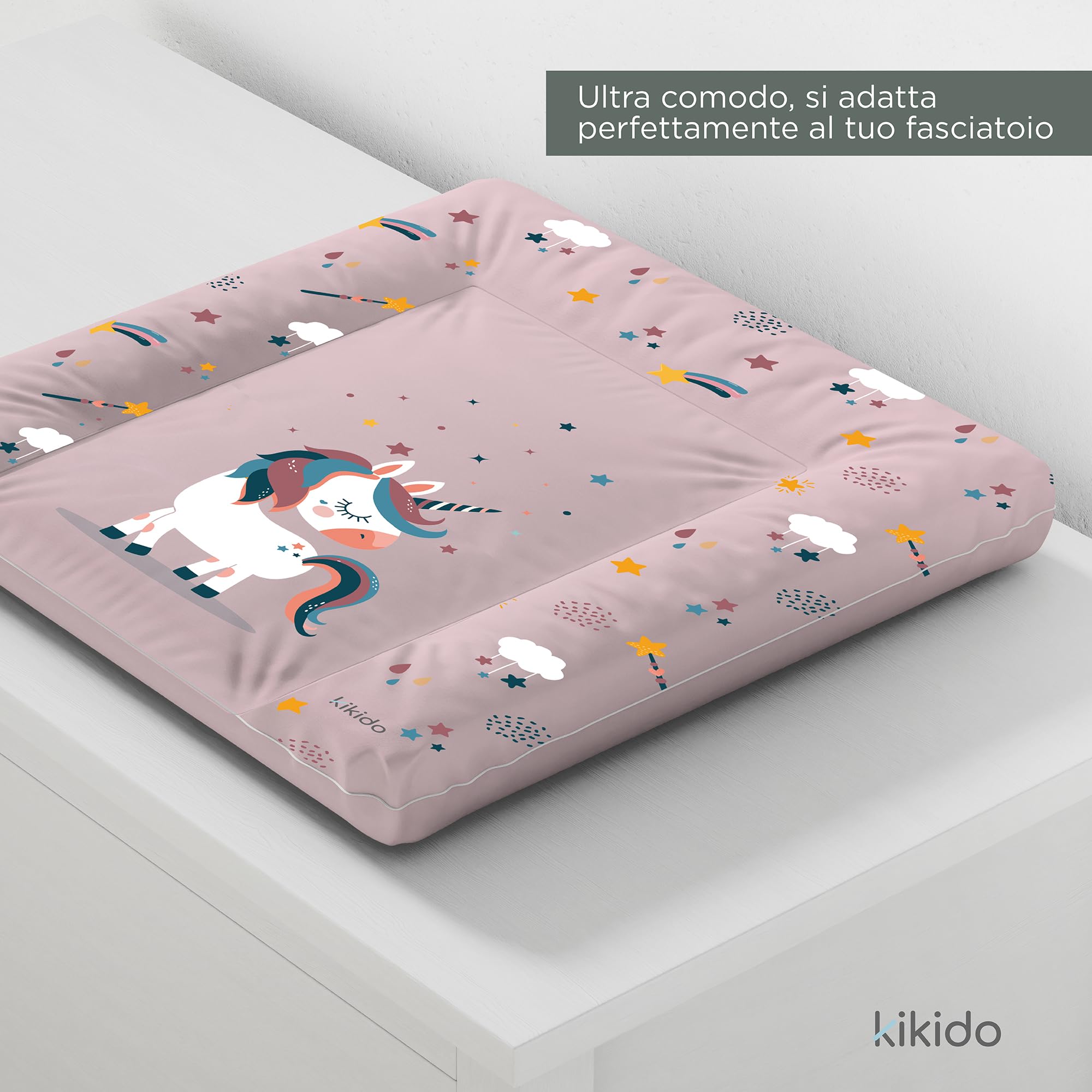 Materassino Fasciatoio 70x50 Unicorno Lavabile Impermeabile Universale per Neonato