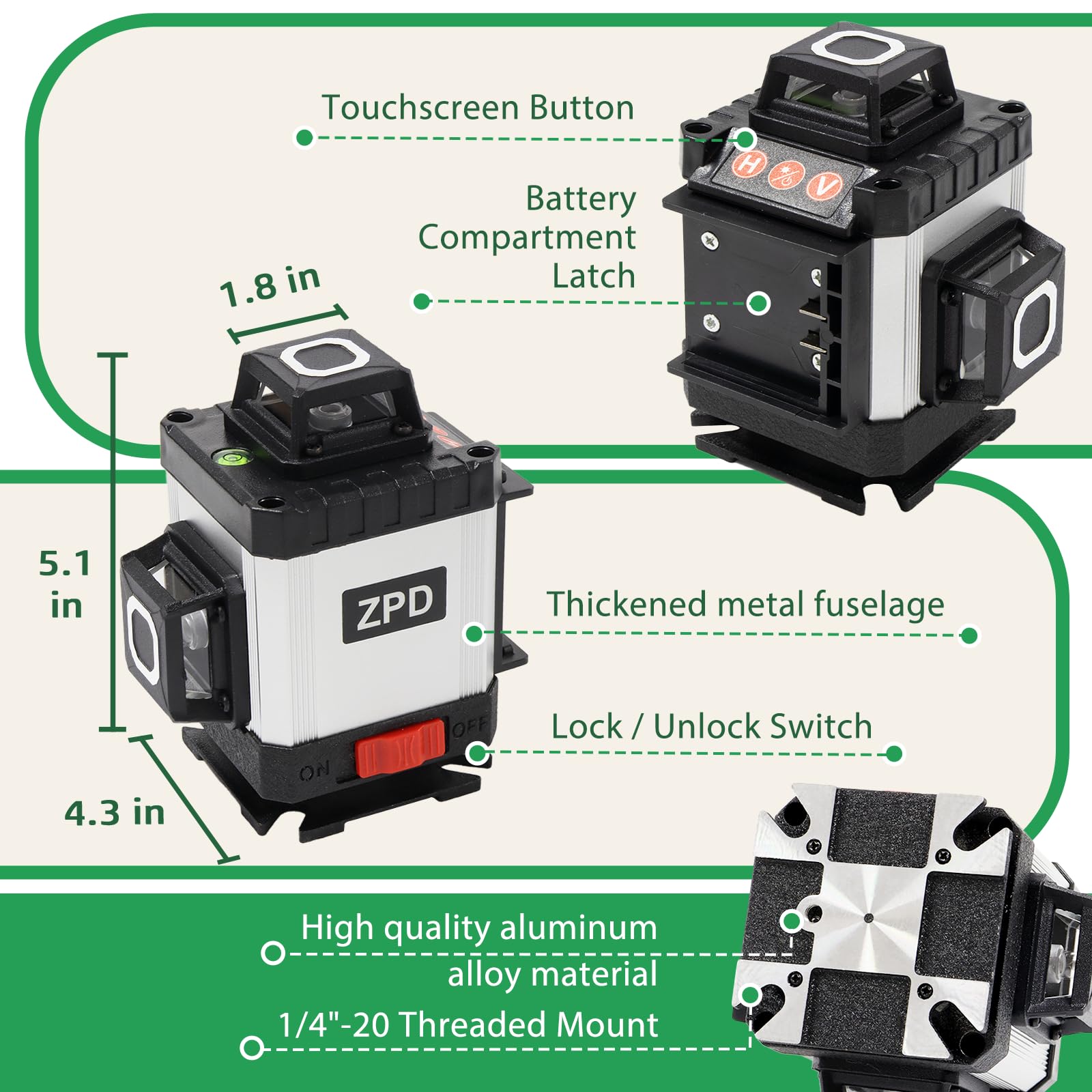4x360 Laser Level with Tripod - Renovation & DIY -7