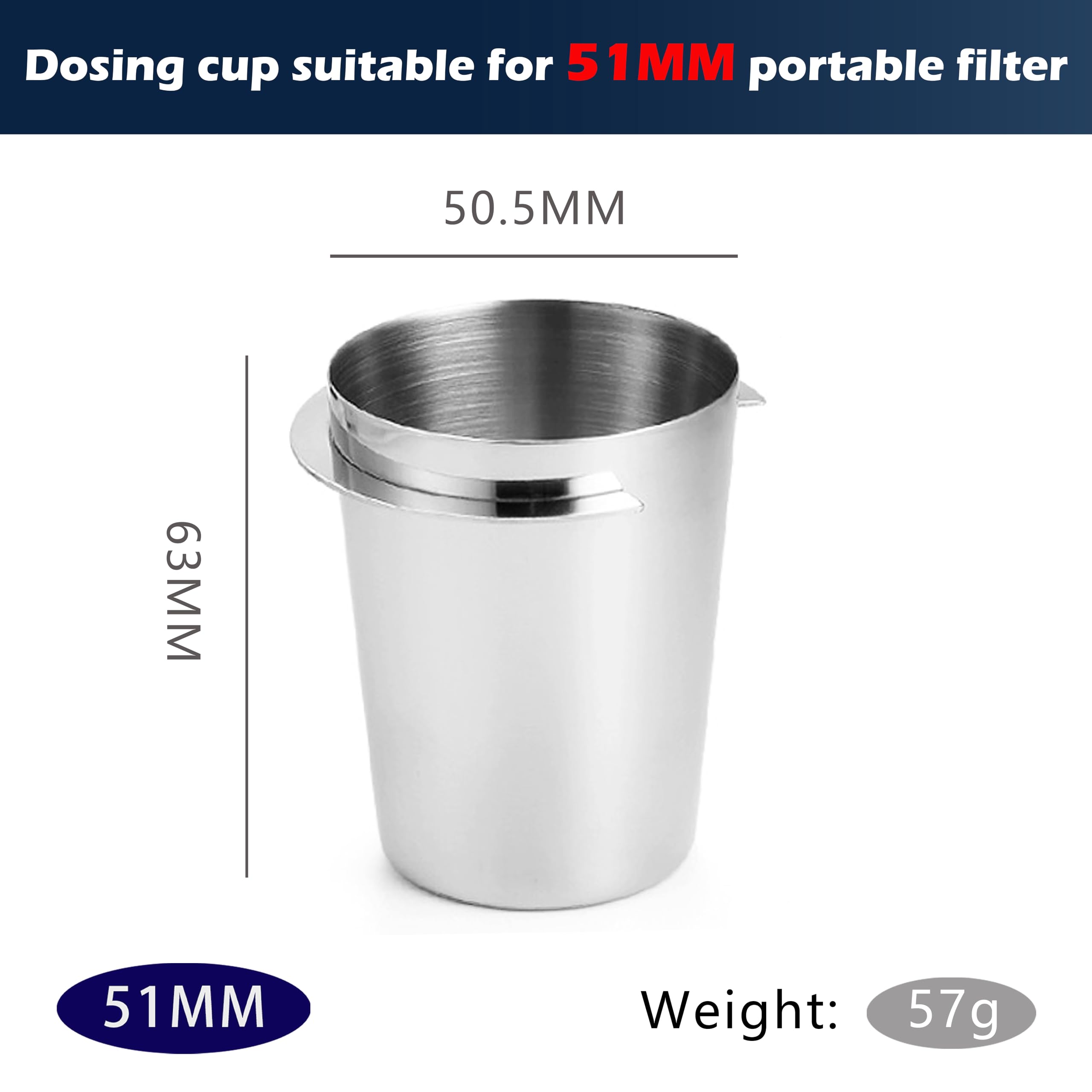 NEOUZA Kubek dozujący do espresso Podajnik proszku kawowego Część do ekspresu do kawy Młynek (51mm Czarny Spray)