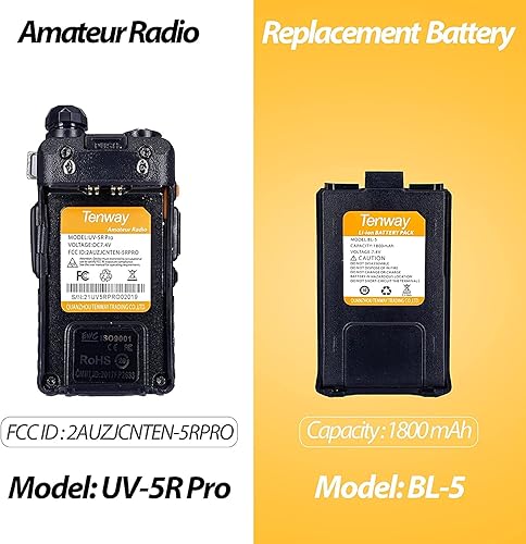 Miniatura 6 de Radio Ham UV-5R Pro 8 vatios de doble banda de dos vías Radio con radioaficionado y altavoz de mano micrófono y antena, paquete de 6
