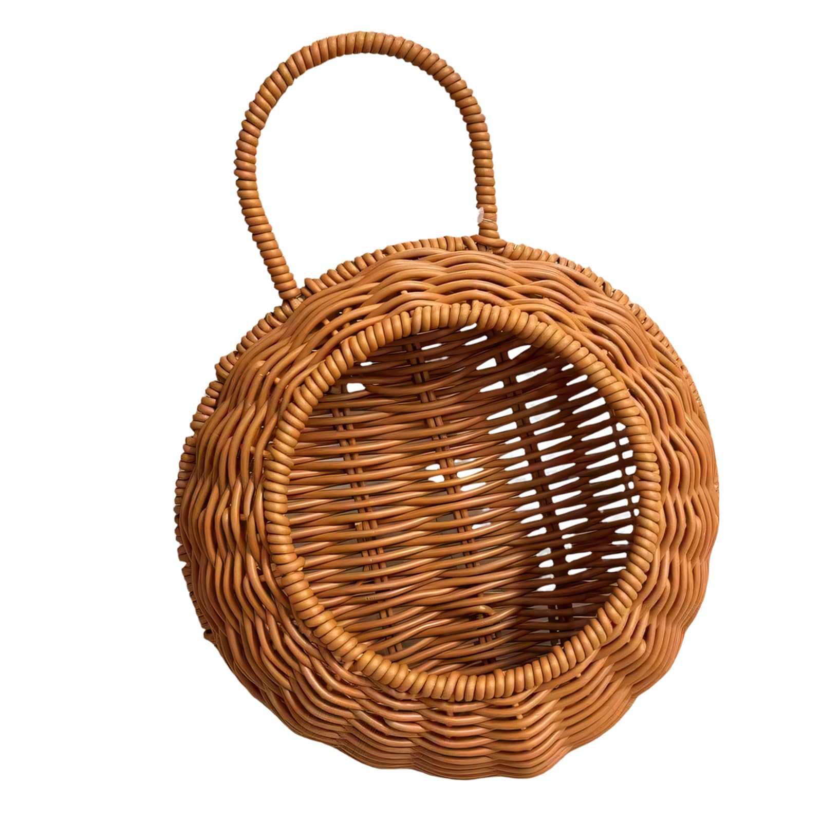 Garden Wall Hanging Flower Basket Natural Wicker Large Wall Basket Rattan Flower Hanging Vine Vase Plant Multiple Purpose