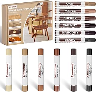 Wood Filler Sticks, 12 Colors Furniture Markers Touch Up for Repair Any Furniture Scratch, Scuffs, Cracks and Nail Holes on Wood Furniture, Floors, Doors, Cabinets, Tables