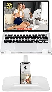 Delapra Laptop Stand for Desk & Bed with Phone Holder | Ergonomic Laptop Riser for Desk | Laptop Holder with Extra Large B...